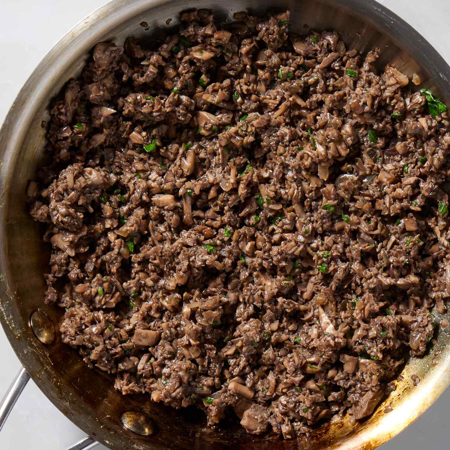Cooking mushroom duxelles